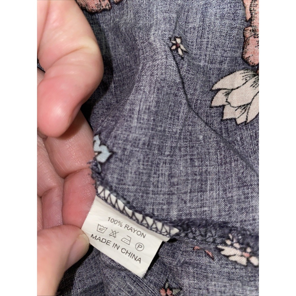 Jaase Small Blue Purplish Floral Boho Off Shoulder Smocked Midi Dress Beautiful - Picture 11 of 11